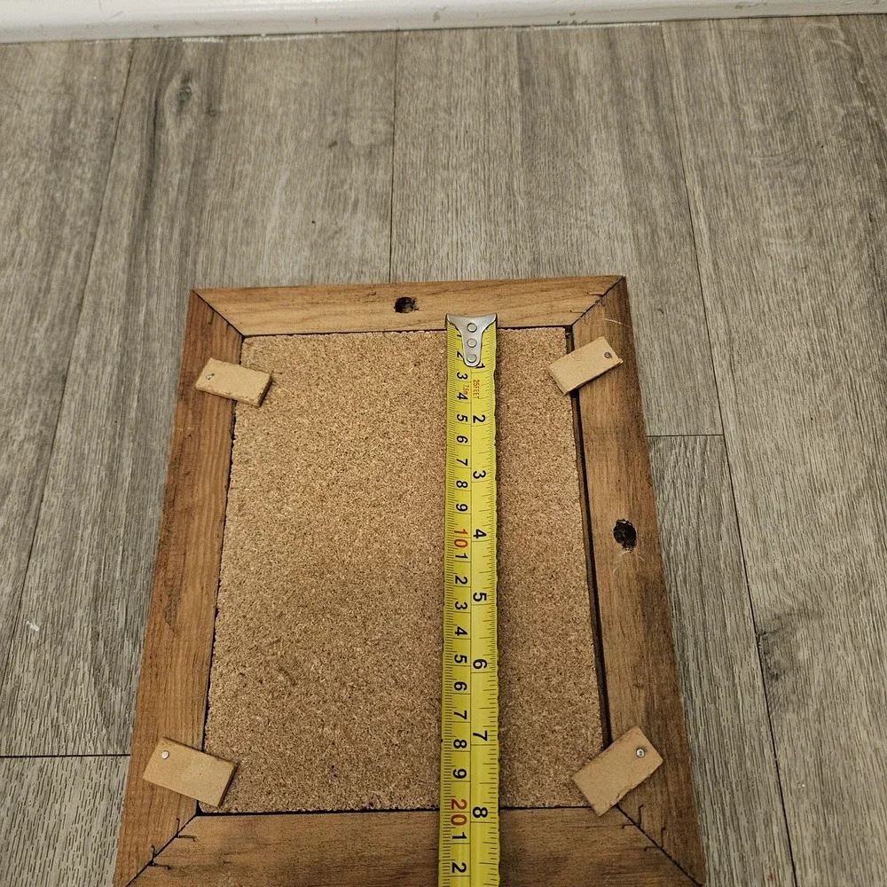 Vintage glass insert 8x5.5 wooden‎ frame wall mount vertical or horizontal